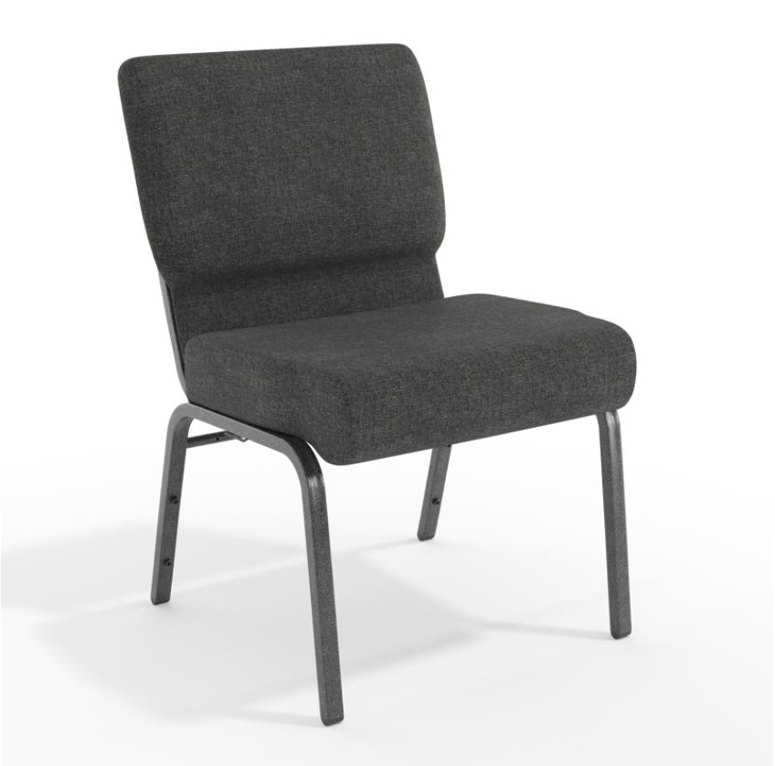 Sold In SETS of 50 Chairs. Hotel/Church/Auditorium/Banquet Seating | Stackable Seating 21 Inch Gray Fabric Worship Cinema Auditorium Sanctuary Church Chairs with Cut-Away Back.