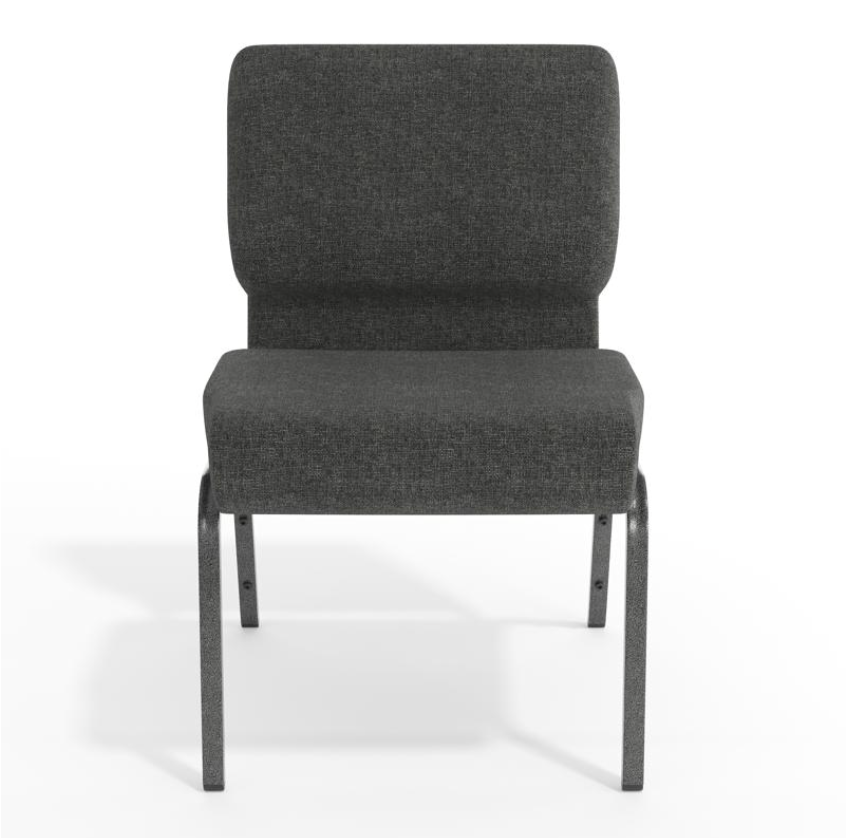 Sold In SETS of 50 Chairs. Hotel/Church/Auditorium/Banquet Seating | Stackable Seating 21 Inch Gray Fabric Worship Cinema Auditorium Sanctuary Church Chairs with Cut-Away Back.