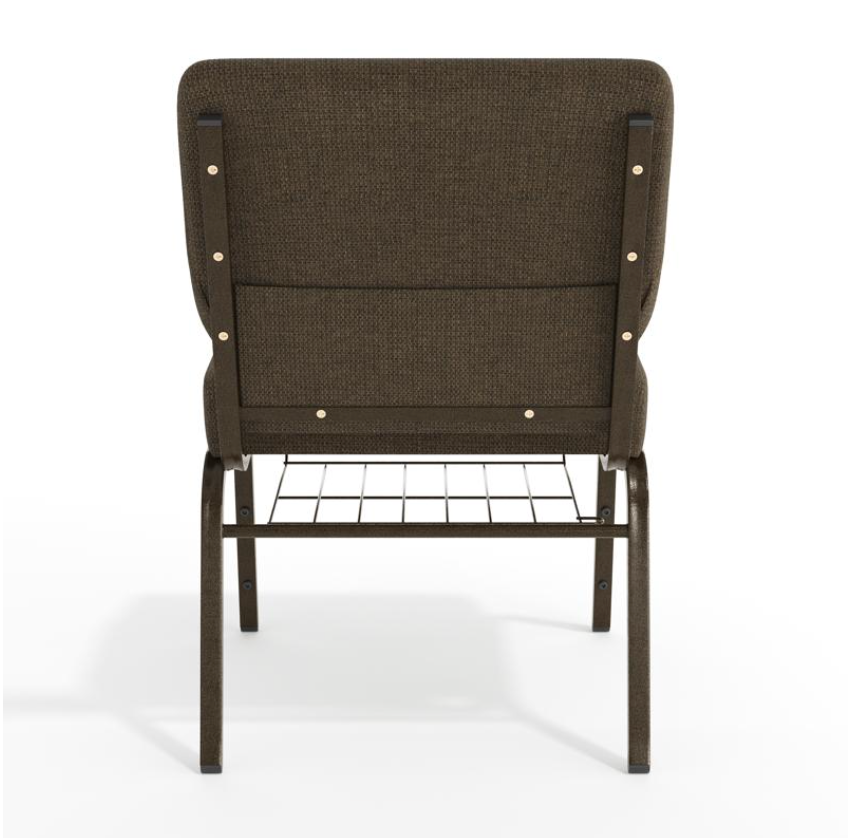 Sold In SETS of 10 Chairs. Church Chairs/Auditorium Seating | Stackable Church Seatings 21 Inch Brown Fabric Worship Cinema Auditorium Sanctuary Church Chairs with Cut-Away Back With Book Rack.