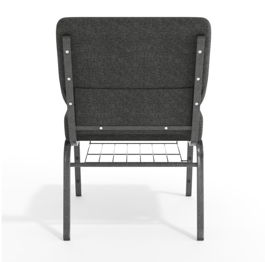 Sold In SETS of 10 Chairs. Church Chairs/Auditorium Seating | Stackable Church Seatings 21 Inch Gray Fabric Worship Cinema Auditorium Sanctuary Church Chairs with Cut-Away Back With Book Rack