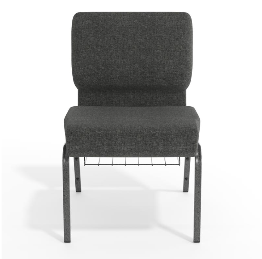 Sold In SETS of 10 Chairs. Church Chairs/Auditorium Seating | Stackable Church Seatings 21 Inch Gray Fabric Worship Cinema Auditorium Sanctuary Church Chairs with Cut-Away Back With Book Rack