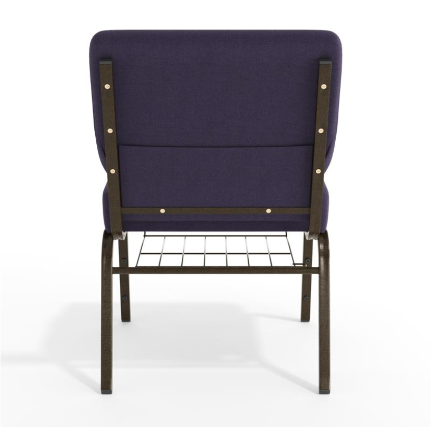Sold In SETS of 50 Chairs. Church Chairs/Auditorium Seating | Stackable Church Seatings 21 Inch Purple Fabric Worship Cinema Auditorium Sanctuary Church Chairs with Cut-Away Back With Book Rack