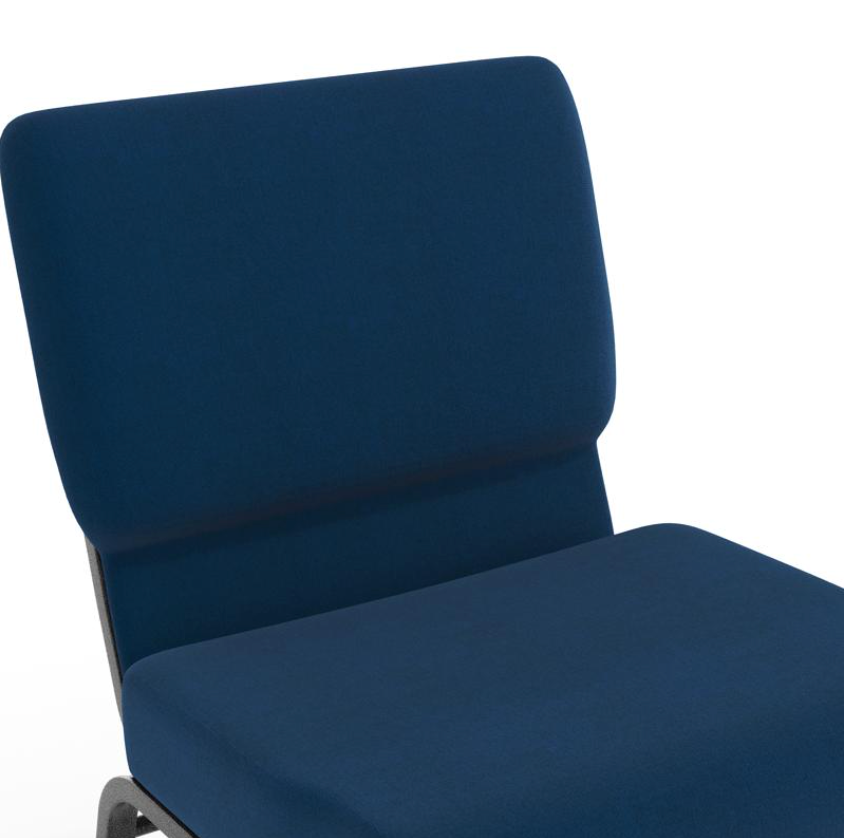 Sold In SETS of 10 Chairs. Church Chairs/Auditorium Seating | Stackable Church Seatings 21 Inch Navy Blue Fabric Worship Cinema Auditorium Sanctuary Church Chairs with Cut-Away Back With Book Rack