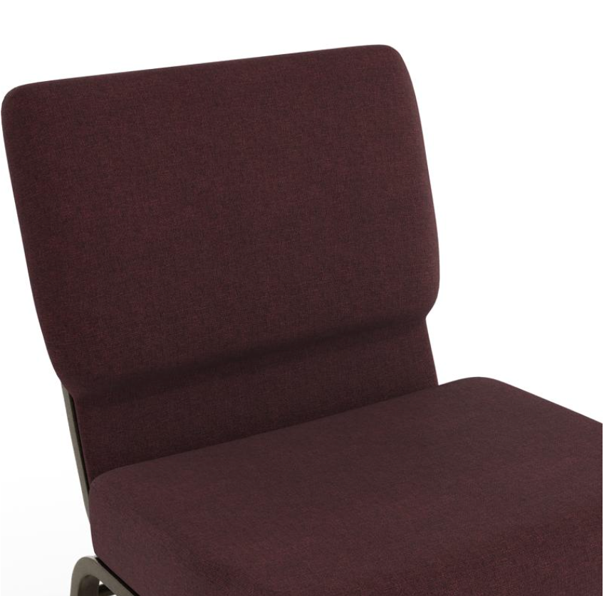 Sold In SETS of 50 Chairs. Church Chairs/Auditorium Seating | Stackable Church Seatings 21 Inch Plum Fabric Worship Cinema Auditorium Sanctuary Church Chairs with Cut-Away Back With Book Rack