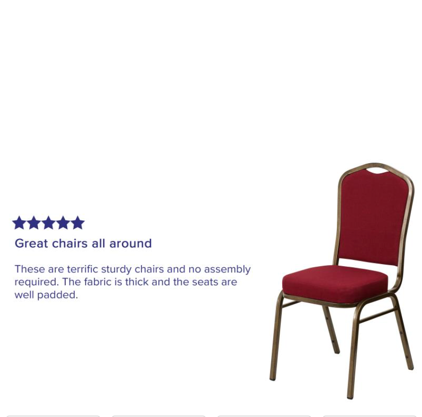 (SET OF 20 CHAIRS) Crown Back Stacking Church/Banquet Chair in Burgundy Fabric - Gold Vein Frame 17.25" Wide