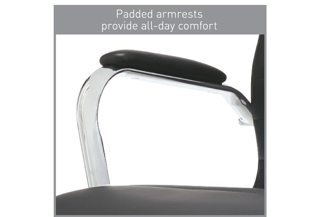 Realspace® Modern Comfort Winsley Bonded Leather Mid-Back Manager Office Chair, Black/Silver, BIFMA Compliant