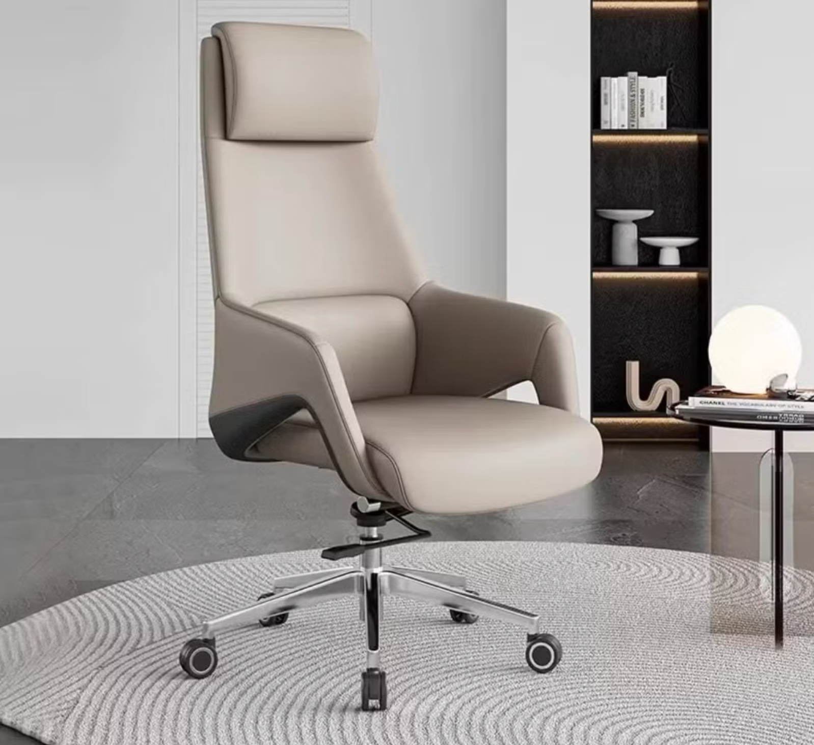 Premium White Leather Office Chair with Ergonomic Support Features For Executive Comfort