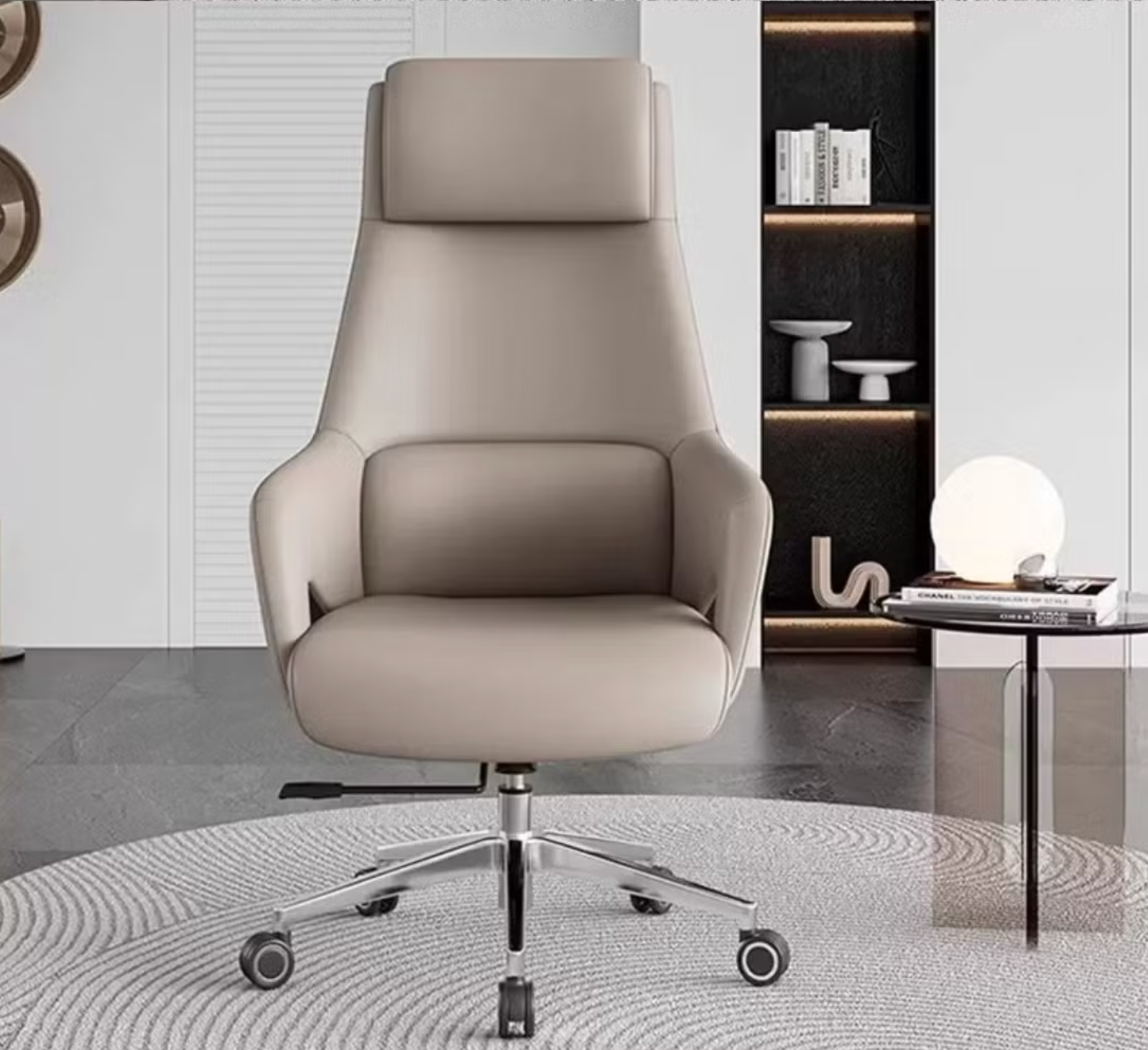 Premium White Leather Office Chair with Ergonomic Support Features For Executive Comfort