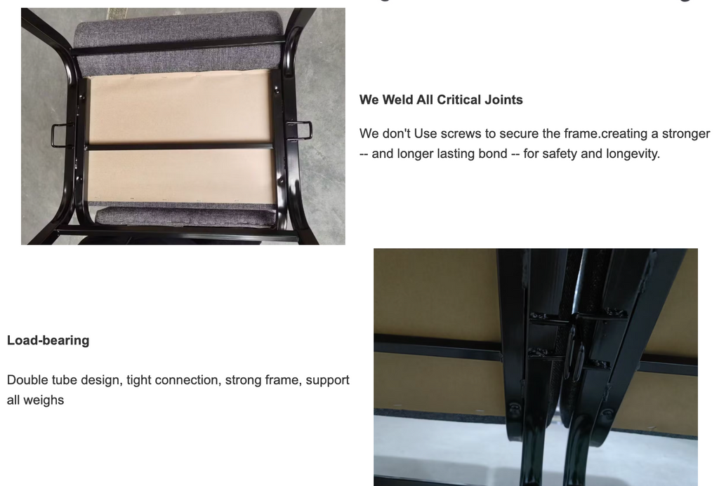 Set of 50 Church Chairs/Auditorium Seating | Stackable Church Seatings 18.5 Inch Black Fabric Worship Cinema Auditorium Sanctuary Church Chairs with Cut-Away Back. $42 ea.