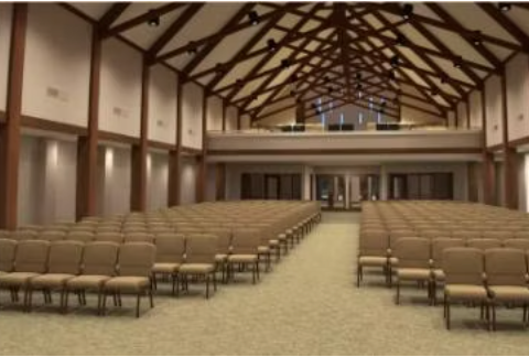Set of 50 Church Chairs/Auditorium Seating | Stackable Church Seatings 20.5 Inch Light Blue Fabric Worship Cinema Auditorium Sanctuary Church Chairs with Cut-Away Back. $49 ea.
