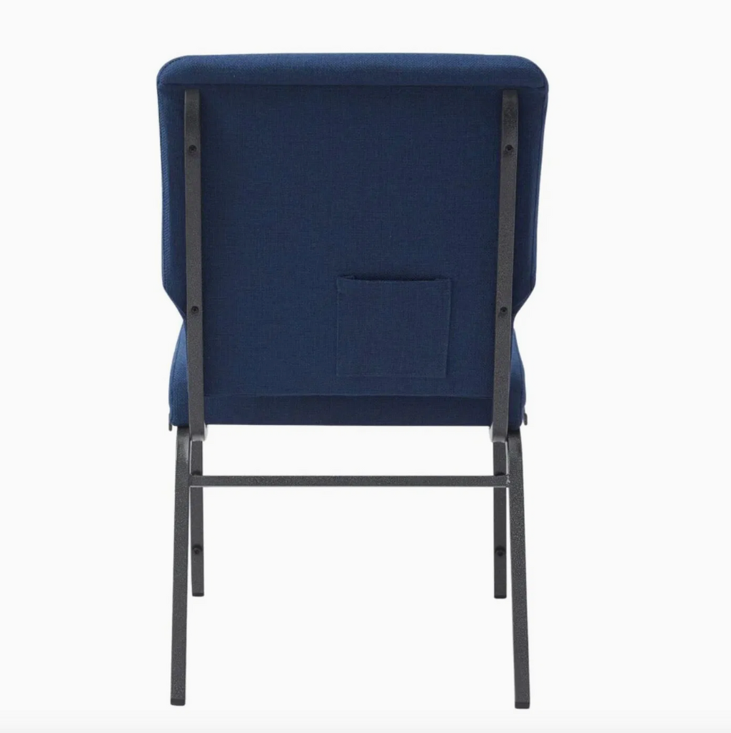 Set of 50 Church Chairs/Auditorium Seating | Stackable Church Seatings 18.5 Inch Dark Blue Fabric Worship Cinema Auditorium Sanctuary Church Chairs with Cut-Away Back. $42 ea.