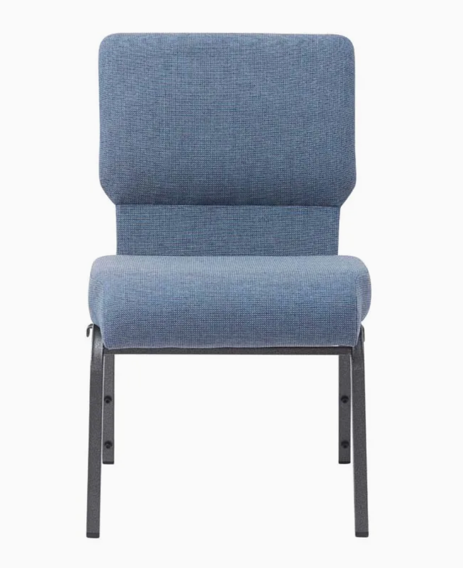 Set of 50 Church Chairs/Auditorium Seating | Stackable Church Seatings 20.5 Inch Light Blue Fabric Worship Cinema Auditorium Sanctuary Church Chairs with Cut-Away Back. $49 ea.