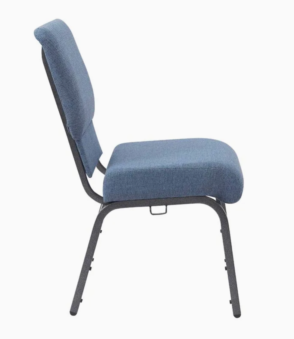 Set of 50 Church Chairs/Auditorium Seating | Stackable Church Seatings 20.5 Inch Light Blue Fabric Worship Cinema Auditorium Sanctuary Church Chairs with Cut-Away Back. $49 ea.