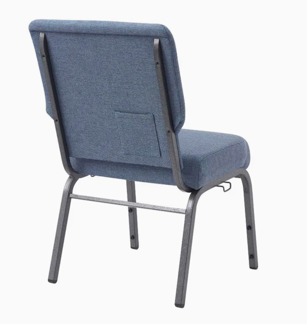 Set of 50 Church Chairs/Auditorium Seating | Stackable Church Seatings 20.5 Inch Light Blue Fabric Worship Cinema Auditorium Sanctuary Church Chairs with Cut-Away Back. $49 ea.