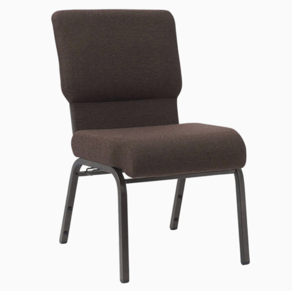 Set of 50 Church Chairs/Auditorium Seating | Stackable Church Seatings 20.5 Inch Brown Fabric Worship Cinema Auditorium Sanctuary Church Chairs with Cut-Away Back. $49 ea.