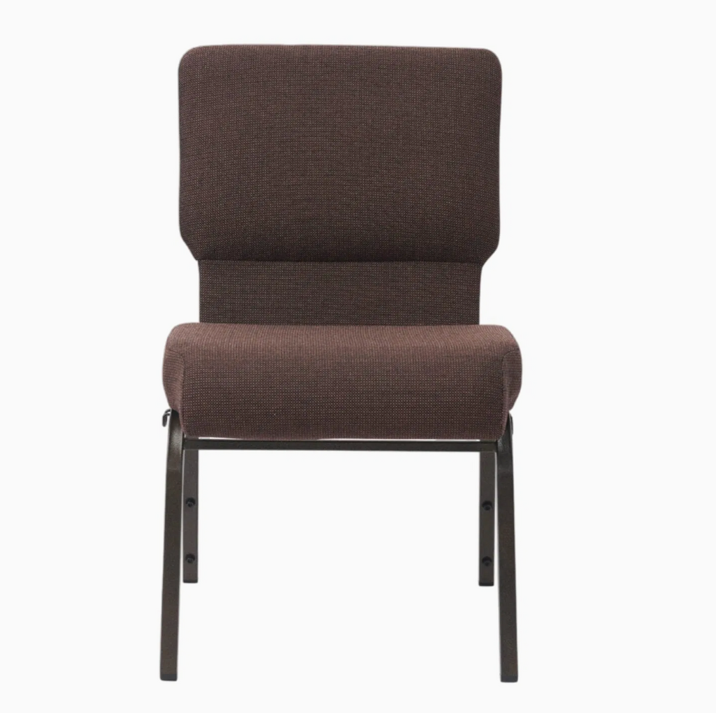 Set of 50 Church Chairs/Auditorium Seating | Stackable Church Seatings 20.5 Inch Brown Fabric Worship Cinema Auditorium Sanctuary Church Chairs with Cut-Away Back. $49 ea.