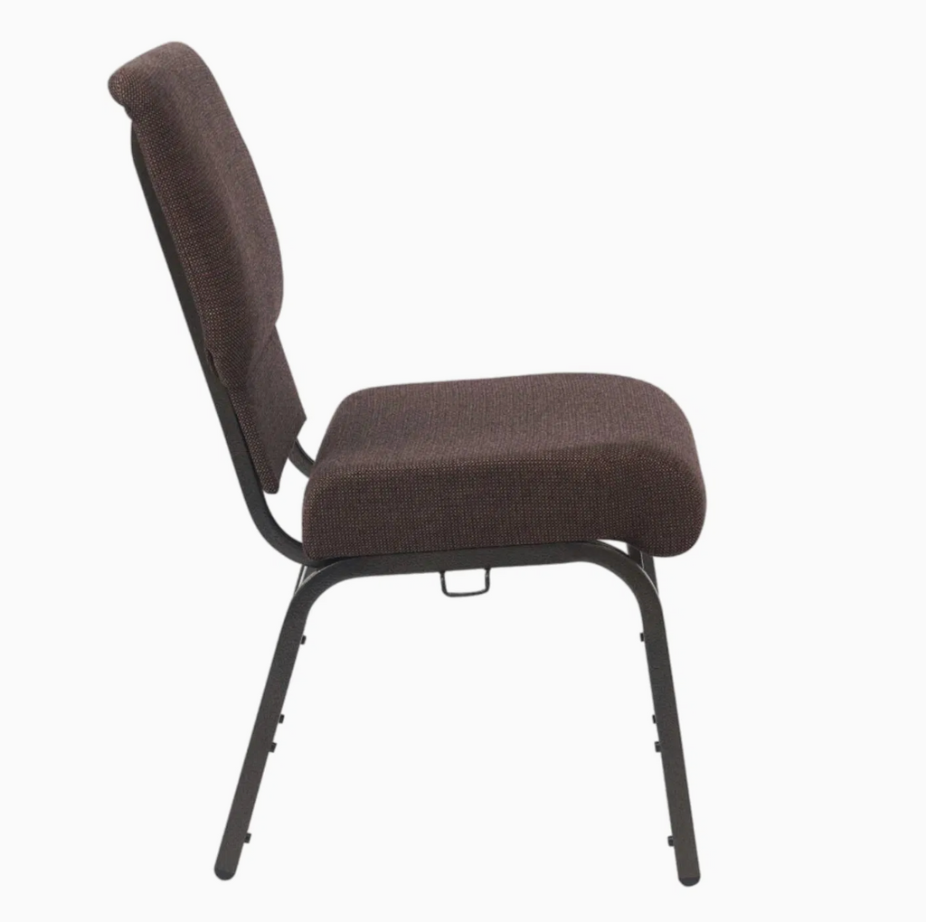 Set of 50 Church Chairs/Auditorium Seating | Stackable Church Seatings 20.5 Inch Brown Fabric Worship Cinema Auditorium Sanctuary Church Chairs with Cut-Away Back. $49 ea.