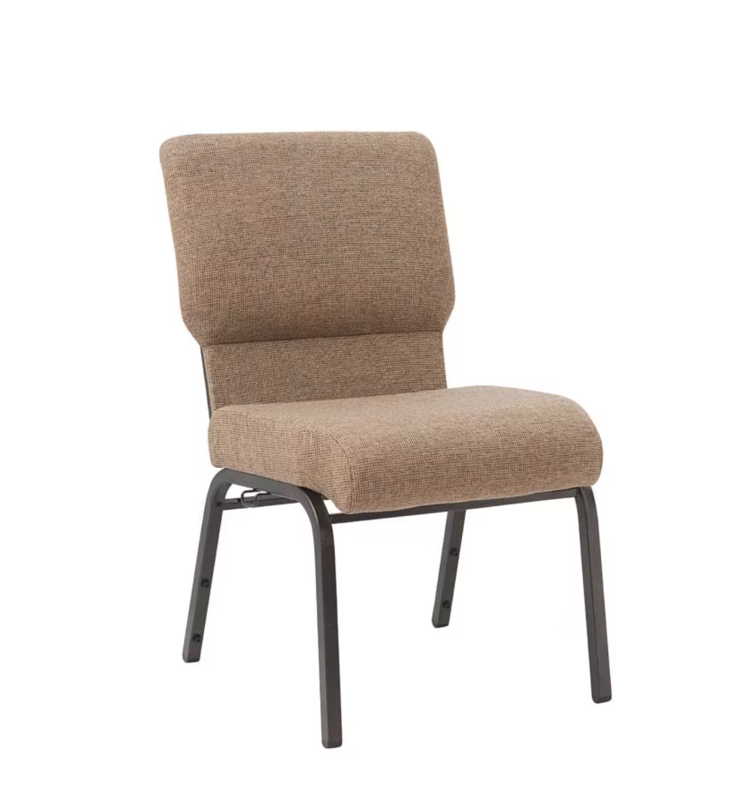 Church Chairs/Auditorium Seating | Stackable Church Seatings 20.5 Inch Black Fabric Worship Cinema Auditorium Sanctuary Church Chairs with Cut-Away Back