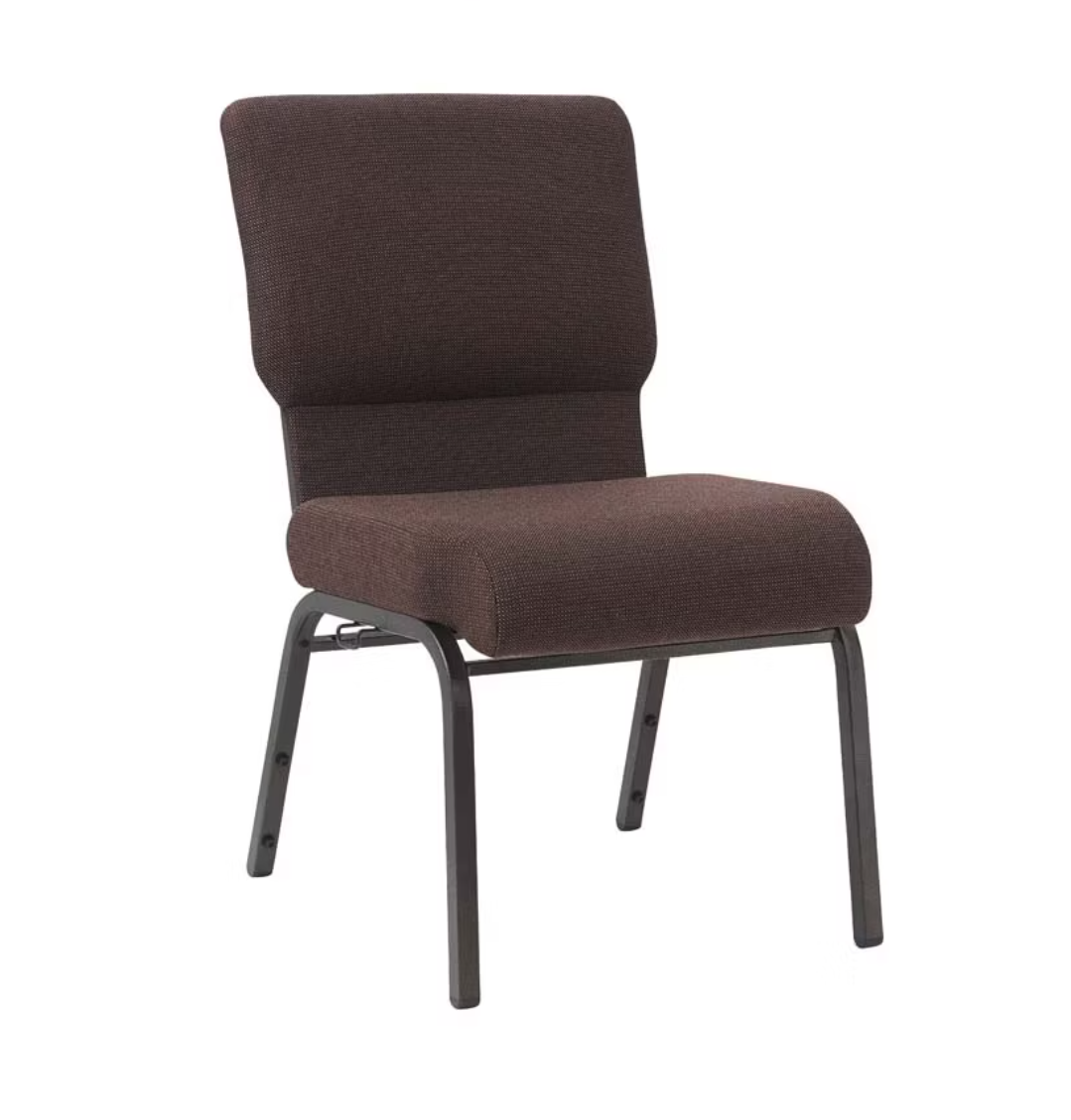 Church Chairs/Auditorium Seating | Stackable Church Seatings 20.5 Inch Black Fabric Worship Cinema Auditorium Sanctuary Church Chairs with Cut-Away Back