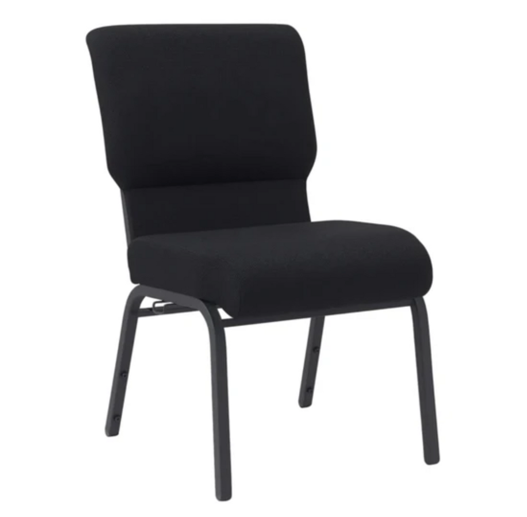 Set of 50 Church Chairs/Auditorium Seating | Stackable Church Seatings 18.5 Inch Black Fabric Worship Cinema Auditorium Sanctuary Church Chairs with Cut-Away Back. $42 ea.