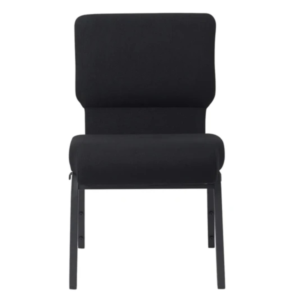 Set of 50 Church Chairs/Auditorium Seating | Stackable Church Seatings 18.5 Inch Black Fabric Worship Cinema Auditorium Sanctuary Church Chairs with Cut-Away Back. $42 ea.
