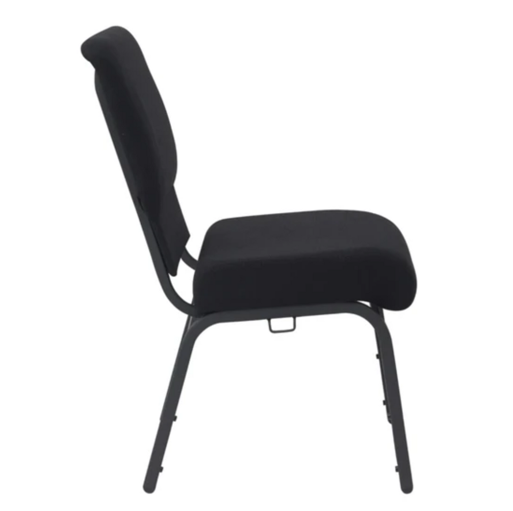 Set of 50 Church Chairs/Auditorium Seating | Stackable Church Seatings 18.5 Inch Black Fabric Worship Cinema Auditorium Sanctuary Church Chairs with Cut-Away Back. $42 ea.