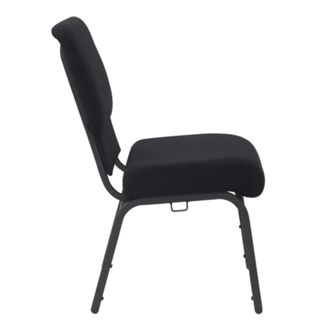 Set of 50 Church Chairs/Auditorium Seating | Stackable Church Seatings 18.5 Inch Black Fabric Worship Cinema Auditorium Sanctuary Church Chairs with Cut-Away Back. $42 ea.