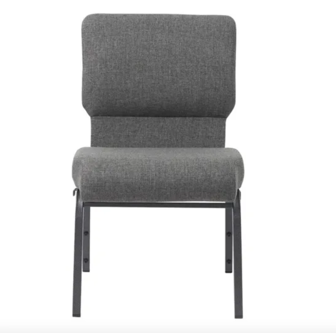 Set of 50 Church Chairs/Auditorium Seating | Stackable Church Seatings 18.5 Inch Charcoal Gray Fabric Worship Cinema Auditorium Sanctuary Church Chairs with Cut-Away Back. $42 ea.