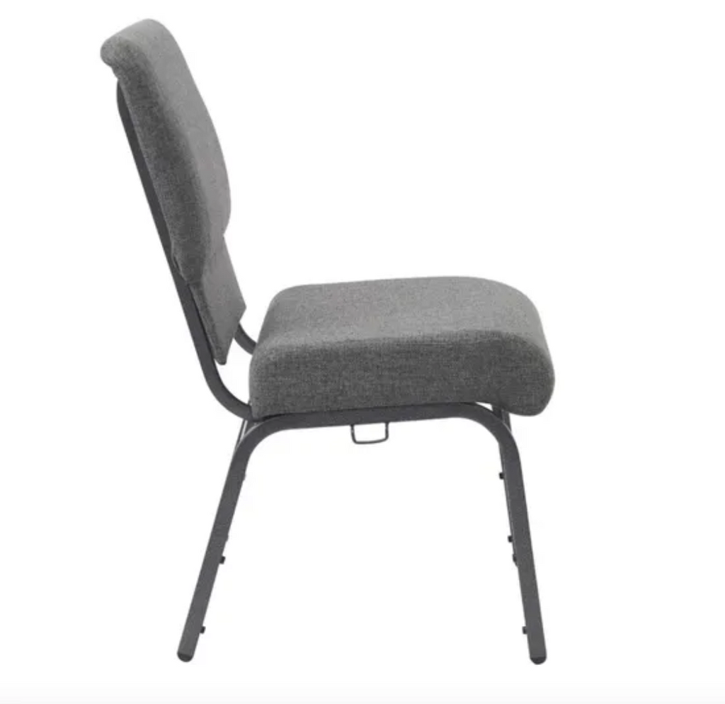 Set of 50 Church Chairs/Auditorium Seating | Stackable Church Seatings 18.5 Inch Charcoal Gray Fabric Worship Cinema Auditorium Sanctuary Church Chairs with Cut-Away Back. $42 ea.