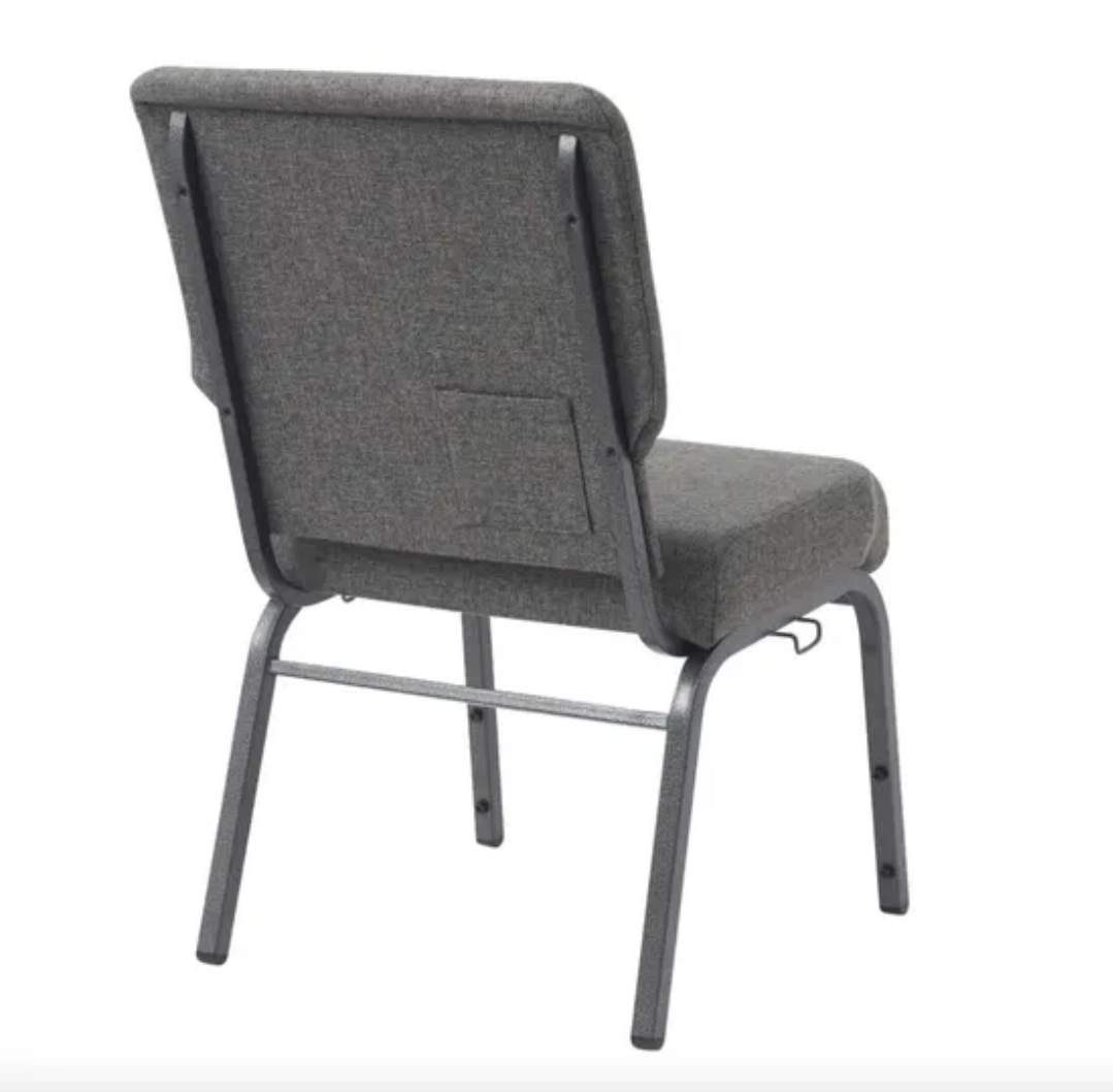 Set of 50 Church Chairs/Auditorium Seating | Stackable Church Seatings 18.5 Inch Charcoal Gray Fabric Worship Cinema Auditorium Sanctuary Church Chairs with Cut-Away Back. $42 ea.