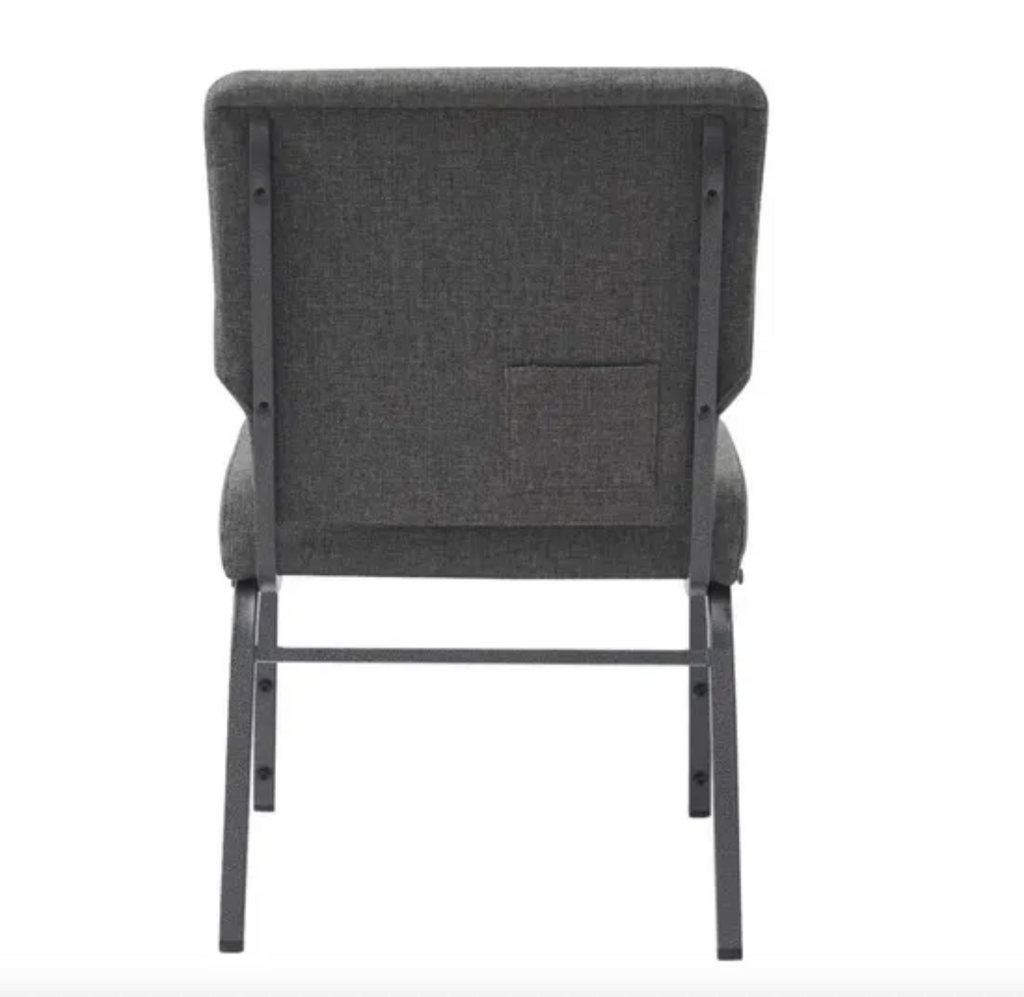 Set of 50 Church Chairs/Auditorium Seating | Stackable Church Seatings 18.5 Inch Charcoal Gray Fabric Worship Cinema Auditorium Sanctuary Church Chairs with Cut-Away Back. $42 ea.