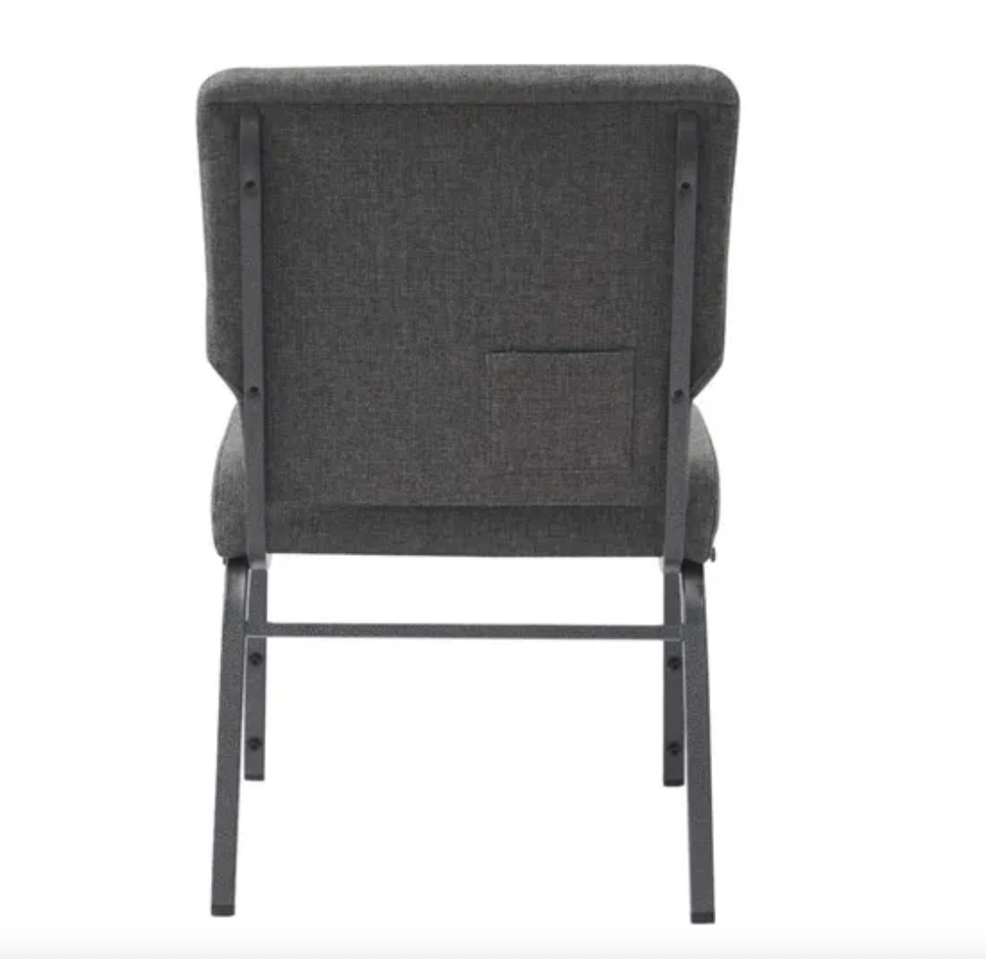 Set of 50 Church Chairs/Auditorium Seating | Stackable Church Seatings 18.5 Inch Charcoal Gray Fabric Worship Cinema Auditorium Sanctuary Church Chairs with Cut-Away Back. $42 ea.