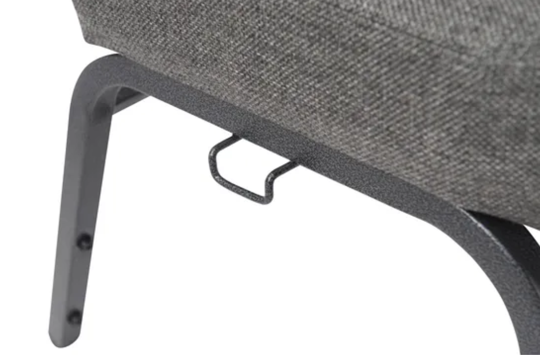 Set of 50 Church Chairs/Auditorium Seating | Stackable Church Seatings 18.5 Inch Charcoal Gray Fabric Worship Cinema Auditorium Sanctuary Church Chairs with Cut-Away Back. $42 ea.