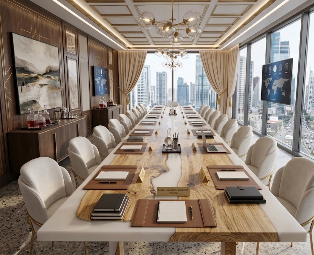 20ft White Oak Epoxy River Conference Table