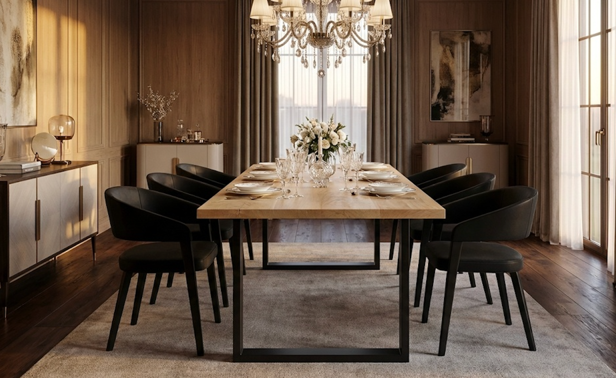 White Oak All Wood Square Tables—Conference Table Or Dining Table
