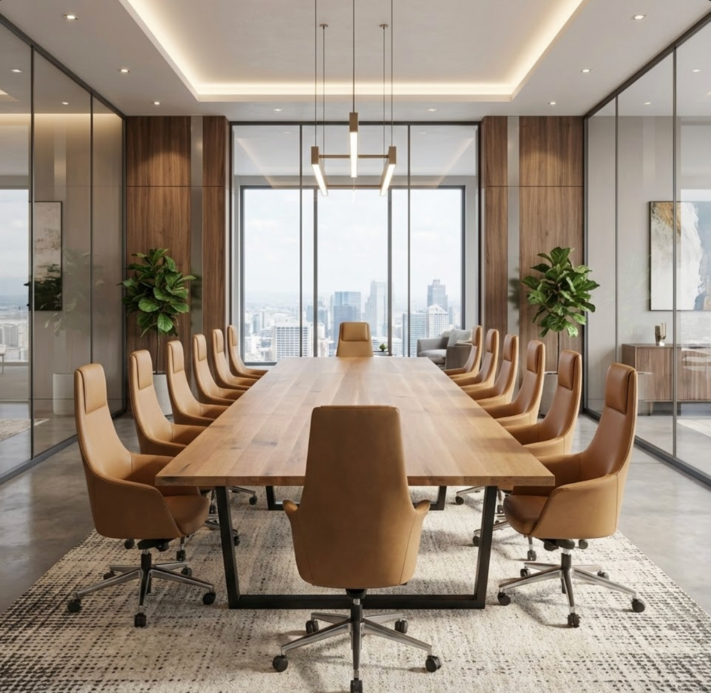 White Oak All Wood Square Tables—Conference Table Or Dining Table
